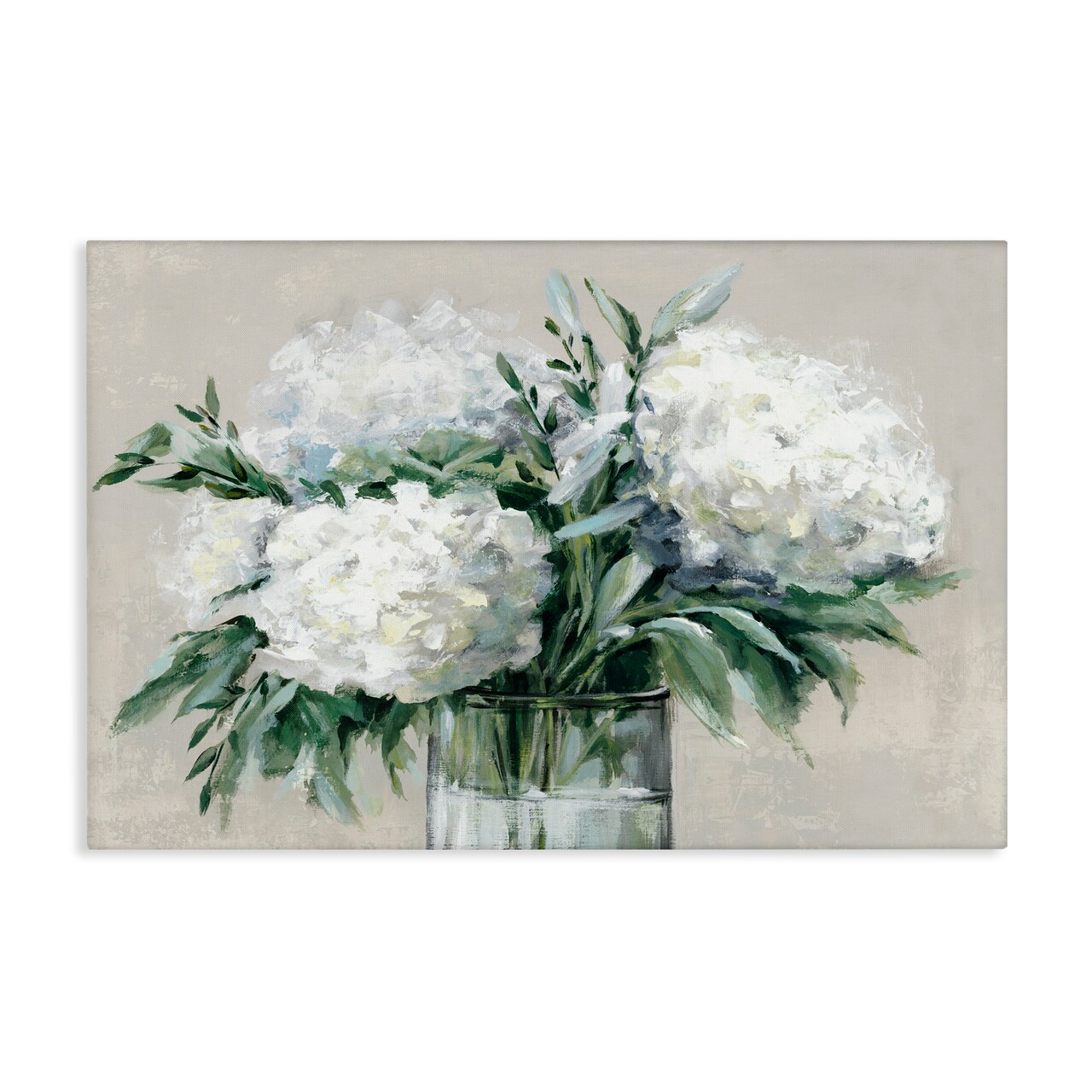 Stupell Industries Full Hydrangeas in White Canvas Wall Art Design by Alex Black